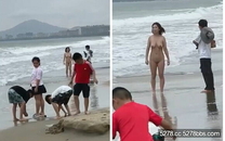 最新吃瓜三亞灣海灘驚險裸女絲毫不掩飾很開放