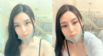 顏值不錯苗條大奶美女誘惑秀 單腿黑色網襪漏奶漏逼換上性感情趣裝誘惑