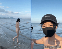 最新，人氣露出女神，【cikaimoon】，陽光沙灘大海，姐妹倆脫光，閒庭信步於美景之中，又度過快樂又刺激的一天