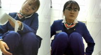 全景電信營業廳員工女廁偷拍剛分配來的面目清秀眼鏡女大學生