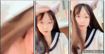 【美女落九川】高顏值20歲，活力美少女，學生制服，卡哇伊內衣，掏出粉嫩大奶子揉捏，撥開內褲雙指猛扣騷穴